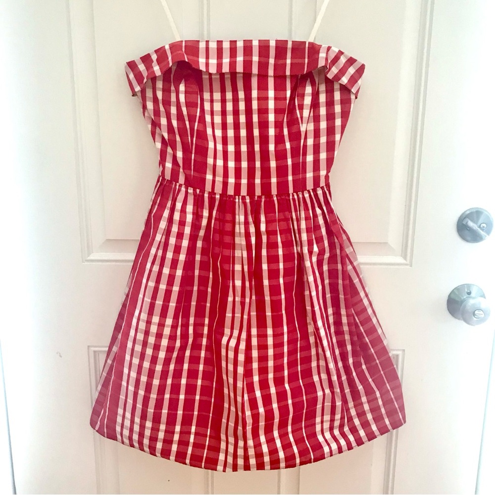 New VINEYARD VINES Multi Scale Gingham Strapless DRESS NWT - Picture 3 of 15